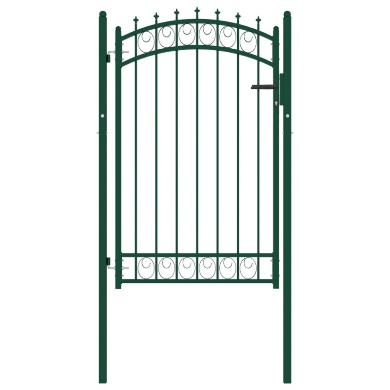 vidaXL Cancello per Recinzione con Punte in Acciaio 100x150 cm Verde vidaXL Cancello per Recinzione con Punte in Acciaio 100x150 cm Verde