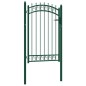 vidaXL Cancello per Recinzione con Punte in Acciaio 100x150 cm Verde vidaXL Cancello per Recinzione con Punte in Acciaio 100x150 cm Verde