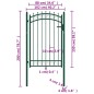 vidaXL Cancello per Recinzione con Punte in Acciaio 100x150 cm Verde vidaXL Cancello per Recinzione con Punte in Acciaio 100x150 cm Verde
