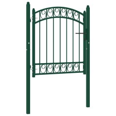 vidaXL Cancello per Recinzione ad Arco in Acciaio 100x100 cm Verde