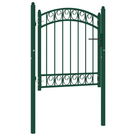 vidaXL Cancello per Recinzione ad Arco in Acciaio 100x100 cm Verde