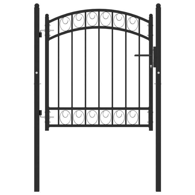 vidaXL Cancello per Recinzione ad Arco in Acciaio 100x100 cm Nero vidaXL Cancello per Recinzione ad Arco in Acciaio 100x100 cm Nero