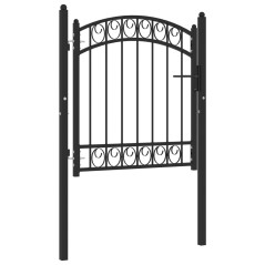 vidaXL Cancello per Recinzione ad Arco in Acciaio 100x100 cm Nero
