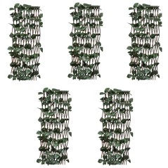 vidaXL Recinto in Salice a Traliccio 5 pz Foglie Artificiali 180x60 cm