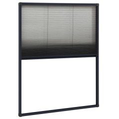 vidaXL Zanzariera Plissettata Finestre Alluminio Antracite 60x80 cm