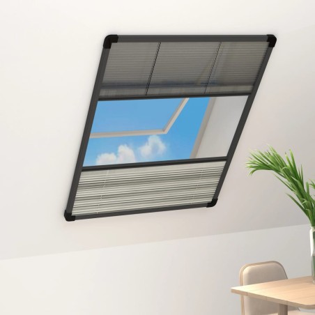 vidaXL Zanzariera Plissettata in Alluminio 60x80 cm con Tendina