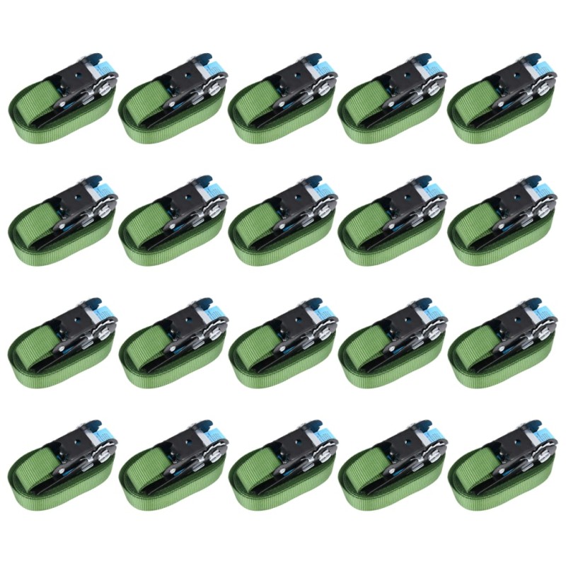 vidaXL Cinghie d'Ancoraggio a Cricchetto 20 pz 800 daN 6m Verde vidaXL Cinghie d'Ancoraggio a Cricchetto 20 pz 800 daN 6m Verde