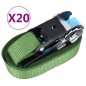 vidaXL Cinghie d'Ancoraggio a Cricchetto 20 pz 800 daN 6m Verde vidaXL Cinghie d'Ancoraggio a Cricchetto 20 pz 800 daN 6m Verde