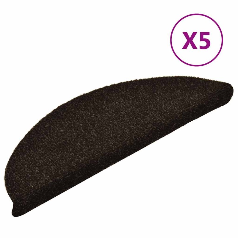 vidaXL Tappetini per Scale 5 pz Marrone Scuro 56x17x3 cm Agugliati
