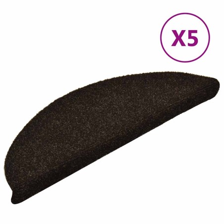vidaXL Tappetini per Scale 5 pz Marrone Scuro 56x17x3 cm Agugliati