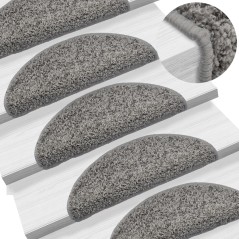vidaXL Tappetini per Scale 10 pz 56x17x3 cm Grigi