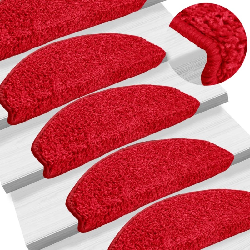 vidaXL Tappetini per Scale 10 pz 65x21x4 cm Rossi vidaXL Tappetini per Scale 10 pz 65x21x4 cm Rossi