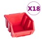 vidaXL Kit Contenitori 80 pz con Pannelli a Parete Rosso e Nero vidaXL Kit Contenitori 80 pz con Pannelli a Parete Rosso e Nero