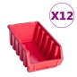 vidaXL Kit Contenitori 80 pz con Pannelli a Parete Rosso e Nero vidaXL Kit Contenitori 80 pz con Pannelli a Parete Rosso e Nero