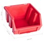 vidaXL Kit Contenitori 80 pz con Pannelli a Parete Rosso e Nero vidaXL Kit Contenitori 80 pz con Pannelli a Parete Rosso e Nero
