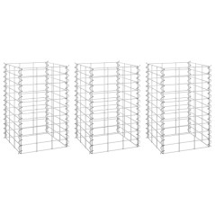 vidaXL Fioriere Rialzate a Gabbione 3 pz 30x30x50 cm in Ferro