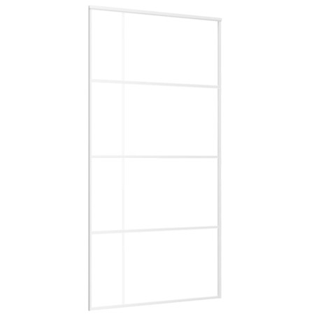 vidaXL Porta Scorrevole in Vetro ESG e Alluminio 102,5x205 cm Bianca