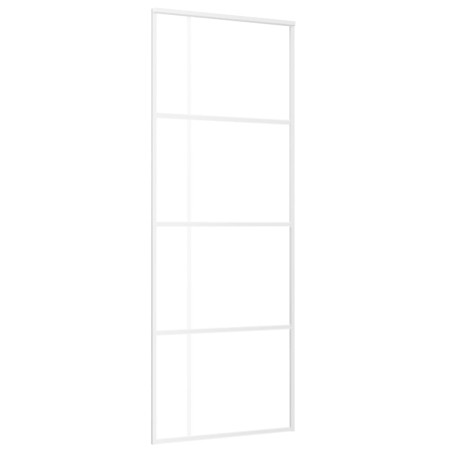 vidaXL Porta Scorrevole ESG Vetro e Alluminio 75x205 cm Bianca