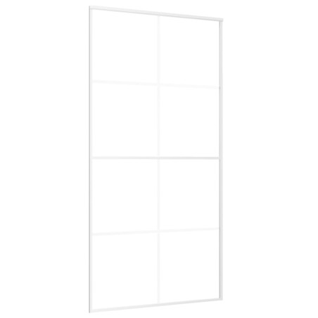 vidaXL Porta Scorrevole in Vetro ESG e Alluminio 102,5x205 cm Bianca