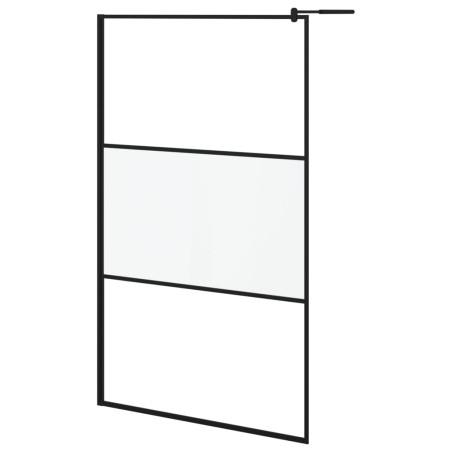vidaXL Parete Doccia Walk in 115x195cm Vetro Semi Smerigliato ESG Nero