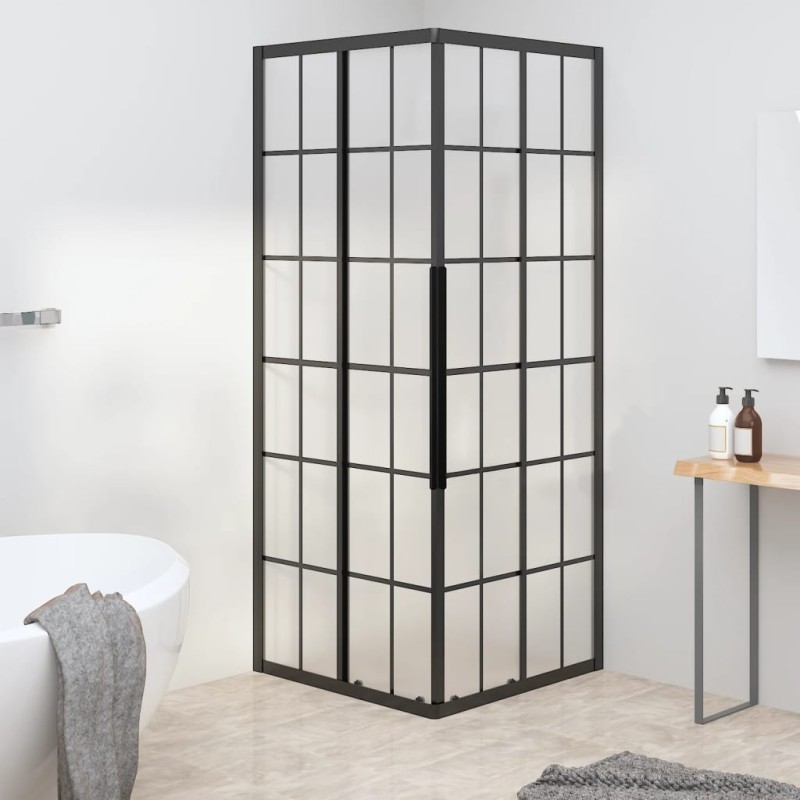 vidaXL Cabina Doccia ESG Smerigliato 80x80x180 cm Nera vidaXL Cabina Doccia ESG Smerigliato 80x80x180 cm Nera