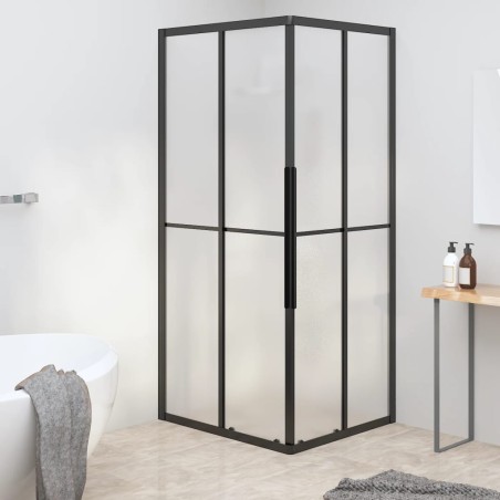 vidaXL Cabina Doccia ESG Smerigliato 70x70x180 cm Nera