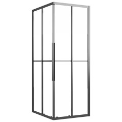 vidaXL Cabina Doccia ESG Smerigliato 70x70x180 cm Nera