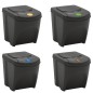 vidaXL Contenitori Impilabili Rifiuti 4 pz Grigio 100 L Polipropilene vidaXL Contenitori Impilabili Rifiuti 4 pz Grigio 100 L Polipropilene
