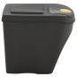 vidaXL Contenitori Impilabili Rifiuti 4 pz Grigio 100 L Polipropilene vidaXL Contenitori Impilabili Rifiuti 4 pz Grigio 100 L Polipropilene