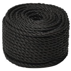 vidaXL Corda da Lavoro Nera 24 mm 25 m in Polipropilene