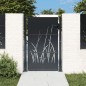 vidaXL Cancello Giardino Antracite 105x130 cm in Acciaio Design Erba vidaXL Cancello Giardino Antracite 105x130 cm in Acciaio Design Erba