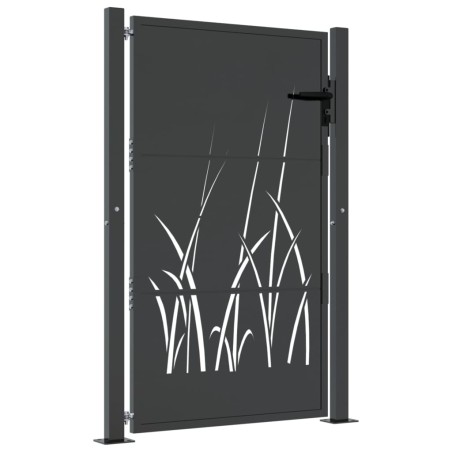 vidaXL Cancello Giardino Antracite 105x130 cm in Acciaio Design Erba