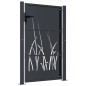 vidaXL Cancello Giardino Antracite 105x130 cm in Acciaio Design Erba vidaXL Cancello Giardino Antracite 105x130 cm in Acciaio Design Erba