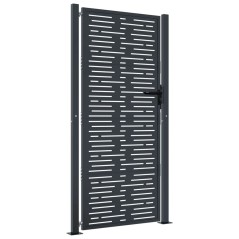 vidaXL Cancello Giardino Antracite 105x180 cm Acciaio Design Quadrato
