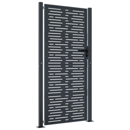 vidaXL Cancello Giardino Antracite 105x180 cm Acciaio Design Quadrato