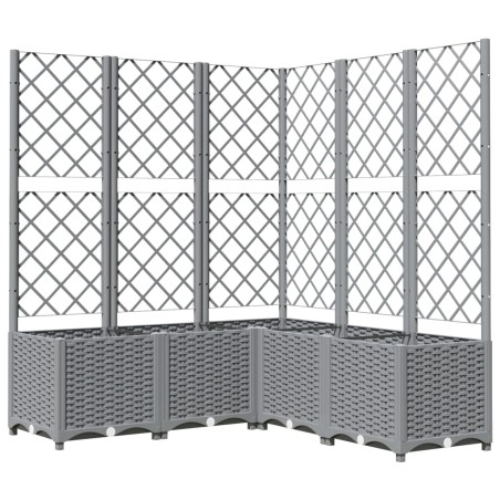 vidaXL Fioriera Giardino con Graticcio Grigio Chiaro 120x120x136cm PP