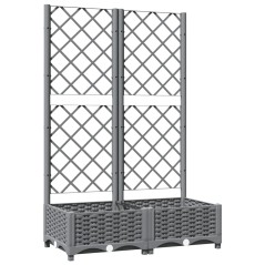 vidaXL Fioriera da Giardino e Graticcio Grigio Chiaro 80x40x121,5cm PP