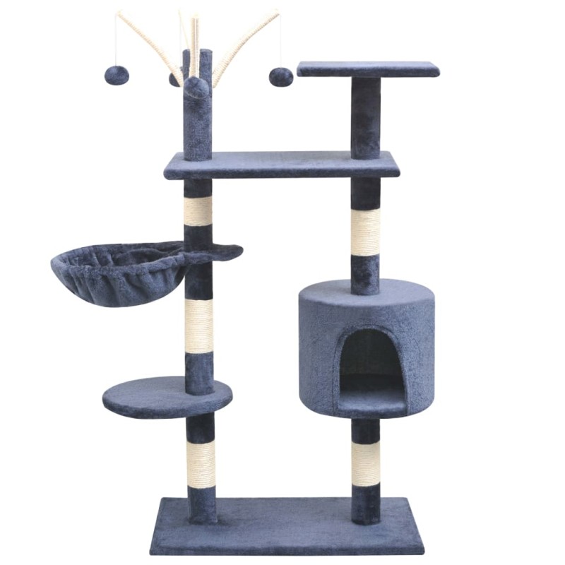 vidaXL Albero per Gatti con Tiragraffi Sisal 125 cm Blu Scuro vidaXL Albero per Gatti con Tiragraffi Sisal 125 cm Blu Scuro