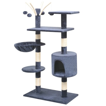 vidaXL Albero per Gatti con Tiragraffi Sisal 125 cm Blu Scuro