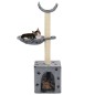 vidaXL Albero per Gatti Tiragraffi Sisal 105 cm Zampe Stampate Grigio vidaXL Albero per Gatti Tiragraffi Sisal 105 cm Zampe Stampate Grigio
