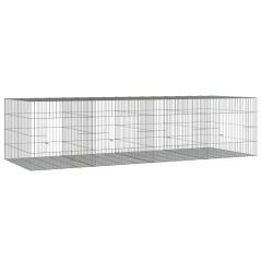 vidaXL Conigliera con 4 Pannelli 217x79x54 cm Ferro Zincato