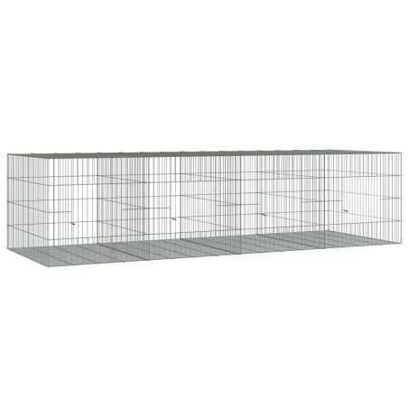 vidaXL Conigliera con 4 Pannelli 217x79x54 cm Ferro Zincato
