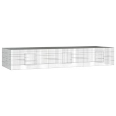 vidaXL Conigliera con 3 Pannelli 325x109x54 cm Ferro Zincato