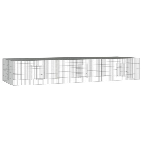 vidaXL Conigliera con 3 Pannelli 325x109x54 cm Ferro Zincato