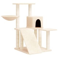 vidaXL Albero per Gatti con Tiragraffi in Sisal Crema 82 cm