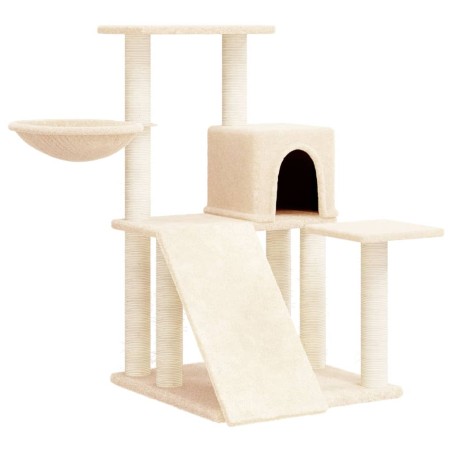 vidaXL Albero per Gatti con Tiragraffi in Sisal Crema 82 cm