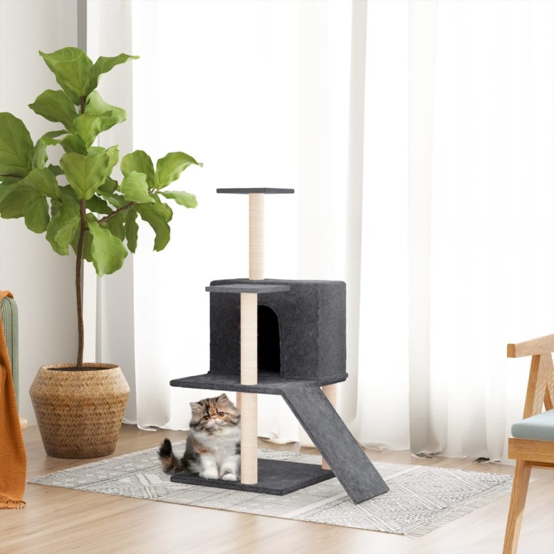 vidaXL Albero per Gatti con Tiragraffi in Sisal Grigio Scuro 82 cm vidaXL Albero per Gatti con Tiragraffi in Sisal Grigio Scuro 82 cm