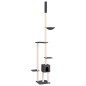 vidaXL Albero per Gatti Pavimento Soffitto Grigio Scuro 258,5-284,5 cm