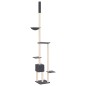 vidaXL Albero per Gatti Pavimento Soffitto Grigio Scuro 258,5-284,5 cm