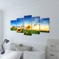 vidaXL Set Stampa su Tela da Muro Girasole 200 x 100 cm vidaXL Set Stampa su Tela da Muro Girasole 200 x 100 cm